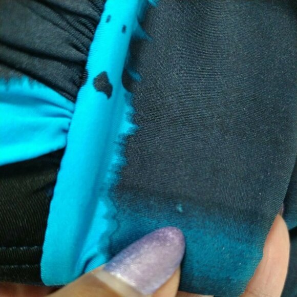 ANA A New Approach Bikini Swim Top Halter Bandeau Women Size 6 Blue Strapless - Picture 6 of 6